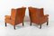 English Georgian Style Tan Leather Wingback Armchairs, Set of 2 7