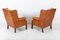 English Georgian Style Tan Leather Wingback Armchairs, Set of 2 6