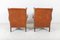 English Georgian Style Tan Leather Wingback Armchairs, Set of 2 8