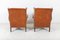 English Georgian Style Tan Leather Wingback Armchairs, Set of 2, Image 8