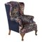 19th Century English Mahogany Wingback Armchair in Liberty Fabric 1