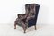 19th Century English Mahogany Wingback Armchair in Liberty Fabric 3