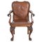19th Century English Carved Walnut Griffin Library Armchair, Image 1