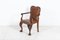 19th Century English Carved Walnut Griffin Library Armchair 5