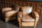 Club chair in pelle color cognac, Francia, anni '30, set di 3, Immagine 11