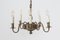 Lámpara de araña inglesa de latón con cinco brazos, Imagen 6