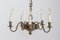 Lámpara de araña inglesa de latón con cinco brazos, Imagen 4