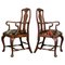 Large English Mahogany Carver Elbow Chairs, 19th Century, Set of 2 1