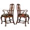 Large English Mahogany Carver Elbow Chairs, 19th Century, Set of 2, Image 1