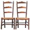 French Rush and Oak Provincial Bobbin Chairs, Set of 2 1