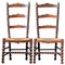 French Rush and Oak Provincial Bobbin Chairs, Set of 2, Image 1