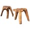 English Primitive Teak Root Side Tables, Set of 2 1