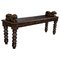 English Hand-Carved Oak Bench with Recumbent Carved Lions 1