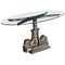 London Embankment Cast Iron Sturgeon Table with Rotating Glass Top, 1980s 1