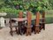 Arts & Crafts Oak Refectory Table and Chairs, 1950s, Set of 7 2
