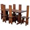 Arts & Crafts Oak Refectory Table and Chairs, 1950s, Set of 7 1