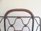 Leather and Lacquered Metal Magazine Rack by Jacques Adnet, Image 4