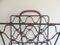 Leather and Lacquered Metal Magazine Rack by Jacques Adnet, Image 3