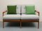 2-Seater Cherry Sofa in Gray with Green Pillows, 1960s 11