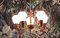 Lampada da soffitto in teak, ottone e vetro opalino, anni '50, Immagine 3