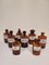 Antique German Apothecary Jars in Amber Glass, Set of 8 1