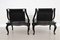 Mid-Century Asian Side Chairs in Black Lacquered Wood and New Upholstery, 1970s, Set of 2 13