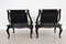Mid-Century Asian Side Chairs in Black Lacquered Wood and New Upholstery, 1970s, Set of 2, Image 13