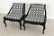 Mid-Century Asian Side Chairs in Black Lacquered Wood and New Upholstery, 1970s, Set of 2 12