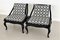 Mid-Century Asian Side Chairs in Black Lacquered Wood and New Upholstery, 1970s, Set of 2, Image 12