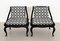 Mid-Century Asian Side Chairs in Black Lacquered Wood and New Upholstery, 1970s, Set of 2 1