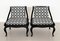 Mid-Century Asian Side Chairs in Black Lacquered Wood and New Upholstery, 1970s, Set of 2, Image 1