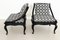 Mid-Century Asian Side Chairs in Black Lacquered Wood and New Upholstery, 1970s, Set of 2 15