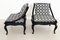 Mid-Century Asian Side Chairs in Black Lacquered Wood and New Upholstery, 1970s, Set of 2, Image 15