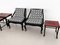 Mid-Century asiatische Beistellstühle aus schwarz lackiertem Holz mit neuem Bezug, 1970er, 2er Set 4
