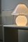 White Swirl Murano Glass Mushroom Lamp 3