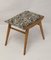 Tabouret Vintage en Tissu Jacquard 1