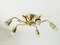 Ceiling Light with Five Brass Leaves by Nikoll, Image 3