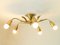 Ceiling Light with Five Brass Leaves by Nikoll, Image 5