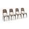 Vienna Straw and Velvet Chairs, 1950s, Set of 4, Image 1