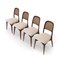 Chaises Vienna en Paille et Velours, 1950s, Set de 4 5