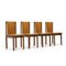 Stühle aus Holz & braunem Kunstleder, 1970er, 4er Set 1