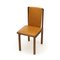 Wood and Brown Faux Leather Chairs, 1970s, Set of 4, Image 7
