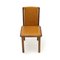 Wood and Brown Faux Leather Chairs, 1970s, Set of 4, Image 6