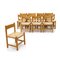 Solid Ash and Straw Seat Chairs, 1970s, Set of 12, Image 1