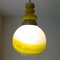 Yellow & White Glass Pendant Lamp in the Style of AV Mazzega 3