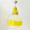 Yellow & White Glass Pendant Lamp in the Style of AV Mazzega 1