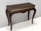 Vintage Italian Rectangular Solid Walnut Console Table with Engraved Mirror Motif 6