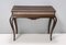 Vintage Italian Rectangular Solid Walnut Console Table with Engraved Mirror Motif 1