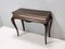 Vintage Italian Rectangular Solid Walnut Console Table with Engraved Mirror Motif 4