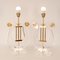 Mid-Century Modern French Hollywood Regency Neoclassical Acrylic and Gilt Bronze Lyre Shaped Table Lamps, 1970s, Set of 2 6